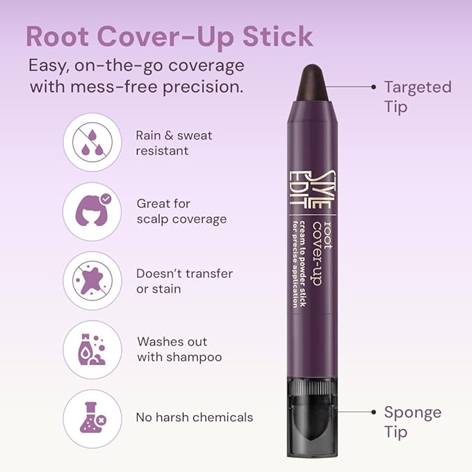 Style Edit Root Cover Up Stick Instant Black Hair Concealer for Women